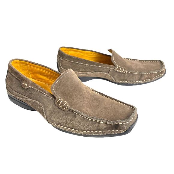 Bacco Bucci Brown Leather Driving Loafers Crespo Moccasins Shoe Mens Sz 10 M - Picture 2 of 14